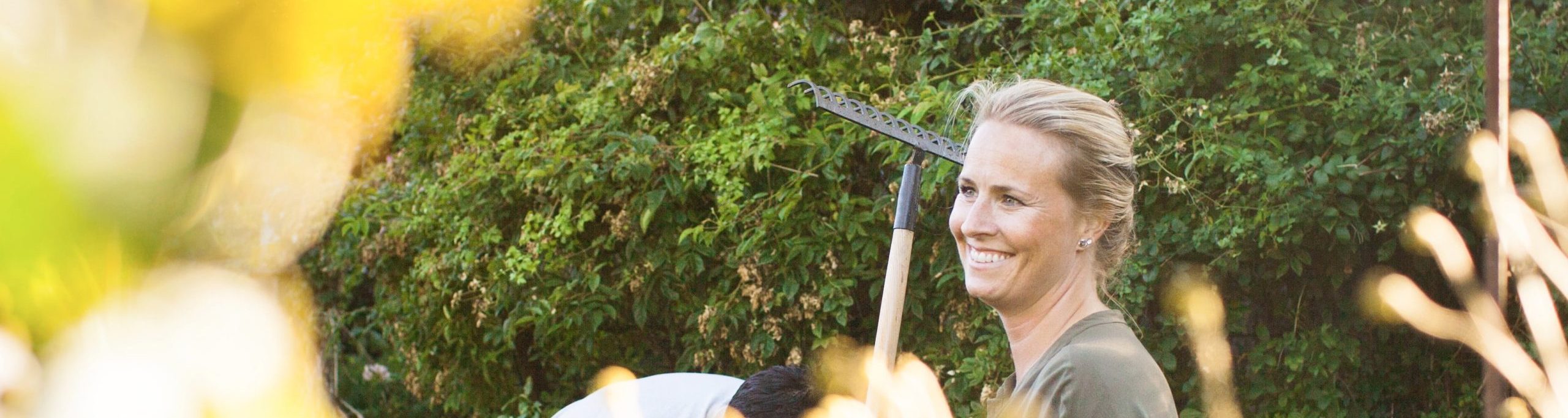 Woman smiling in the garden