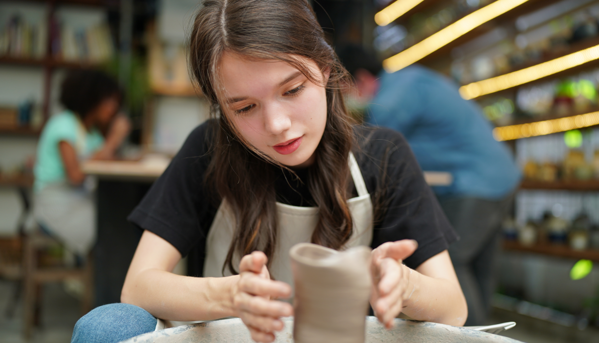 Girl crafting in art class Spirit Care