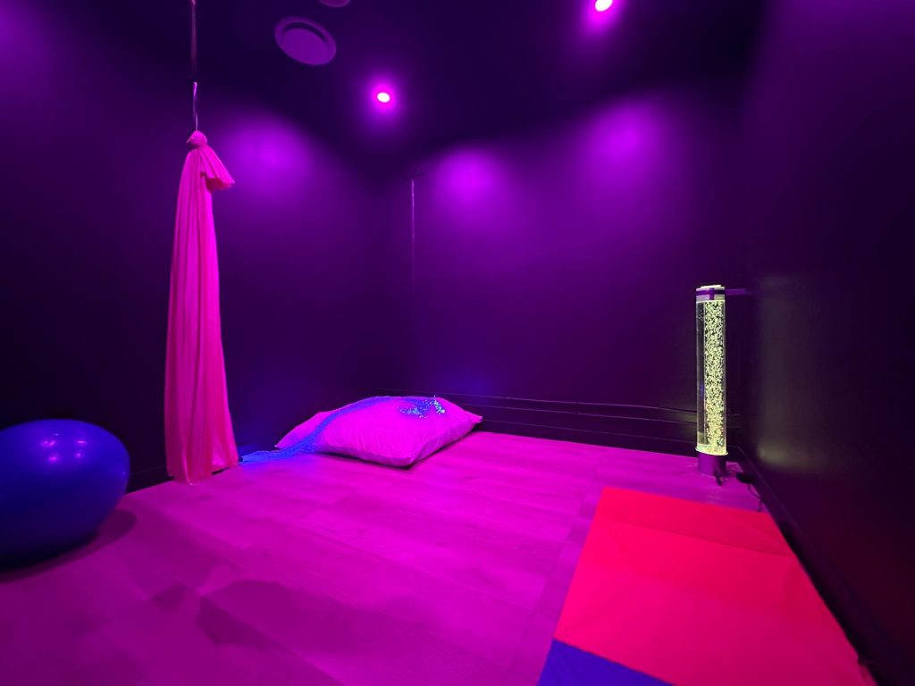 Sensory room with purple lights Spirit Care